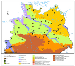 Abb. 2: Lage der im Rahmen des Projektes beprobten Standorte in Norddeutschland